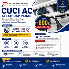jasa cuci ac split steam uap panas kantor hotel ruko sekolah pabrik