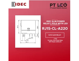 IDEC SLIM POWER RELAY 1 POLE 220VAC WITH LED RJ1S-CL-A220