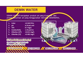 Demin Water, Aquadest, Aquabidest, Air Demin, Air Murni