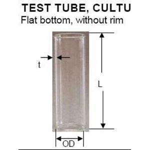 test tube culture, flat bottom, without rim