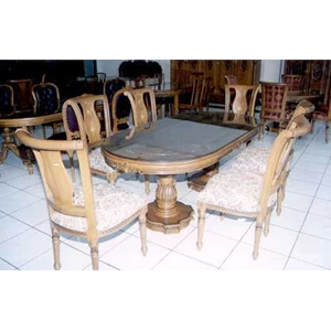 kursi dan meja makan salena pot jok busa 1 set
