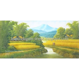 lukisan pemandangan desa