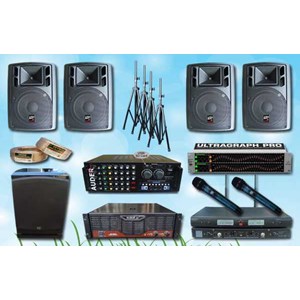 paket karaoke a2: mixer + power + 4 speaker 12 inch auderpro