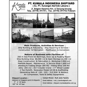 pt. kumala indonesia shipyard - slip pad - dockyard - shipyard - ship building - repairing - berthing - docking etc