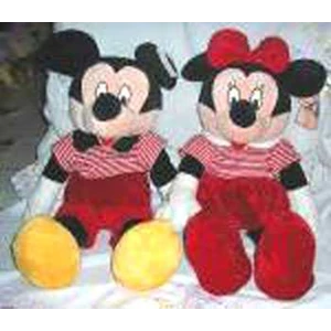 boneka mickey & minnie baju belang
