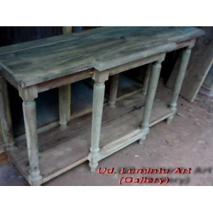 meja consule, dinding kayu jati bekas antik recycle ( reproduksi) clendon