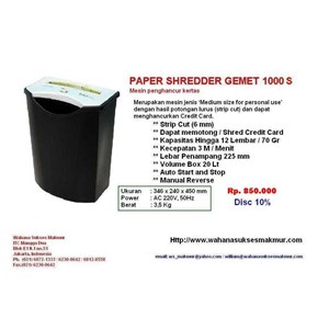 paper shredder ; mesin penghancur kertas gemet 1000s