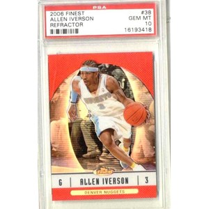 allen iverson finest 2006 refractor psa 10