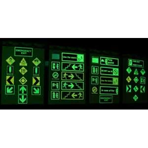 safety sign evacuation signage ( glow in the dark / photo luminescent)