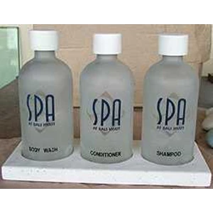 bali bottle - frosted, engraved & painted