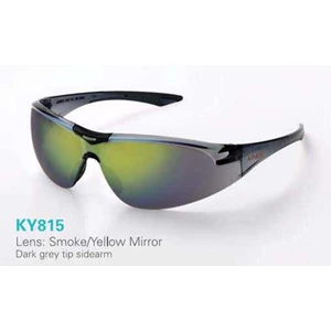 kacamata : ky815 - lens smoke yellow mirror, dark grey tip sidearm