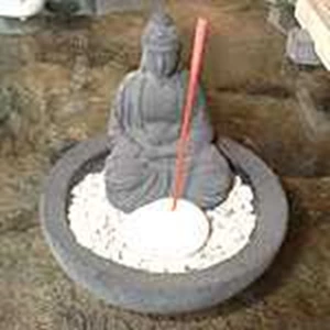 bali cast stone incense holder - buddha zen