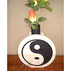 bali engraved stone flower vase