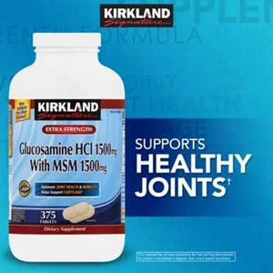 kirkland signature glucosamine with msm, 375 tablets.-1