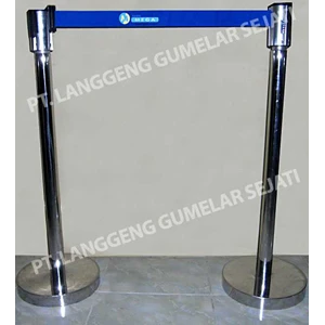 tiang pembatas antrian ( retractable queue stand) / tiang antrian stainless
