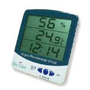 blue gizmo big display thermo-hygrometer with clock model: bg-htc-01