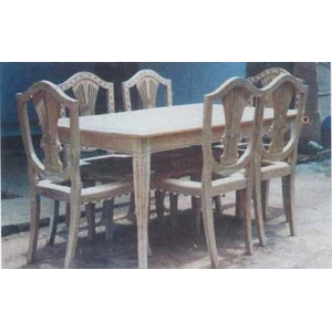meja kursi makan jati ukir jepara am395