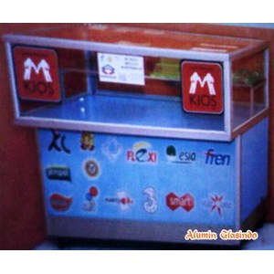 etalase kaca telepon/ hp