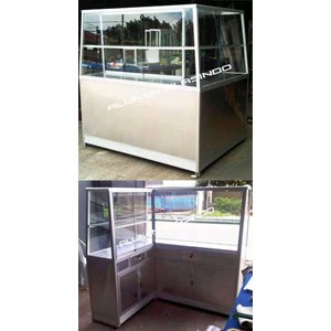 etalase kaca untuk makanan bentuk l
