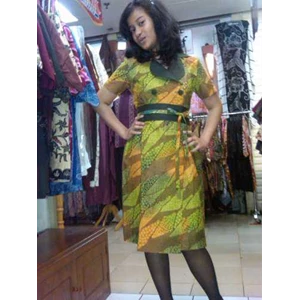 dress kerah siller bahan doby ( hijau)