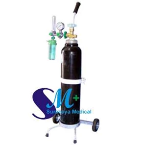 tabung oksigen set lengkap dengan masker, regulator dan trolley 0, 5 m3 murah