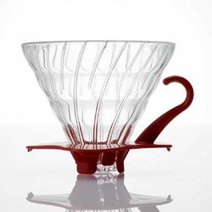 hario vdg-02r v60 glass dripper red handle