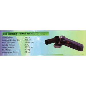 h& l grinder 4” gws 6-100