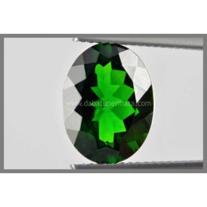 batu permata sparkling green chrome diopsite ( bpr 009)
