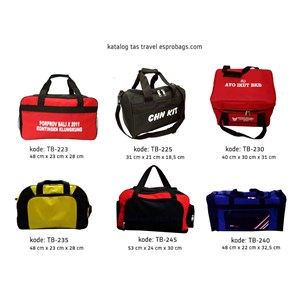 katalog tas travel untuk olahraga, travelling, haji dan umroh dsb