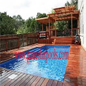 wood deck untuk kolam renang
