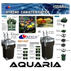 resun external filter xtreme series filter akuarium external resun ef-1200/ 1200u, ef-1600/ 1600u