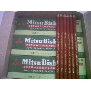 dermatograph soft colored pencils mitsubishi no. 7600 red no.15 ( pensil kaca merek mitsubishi warna merah no.15 )