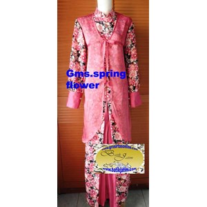 gamis batik spring flower pink, made by order
