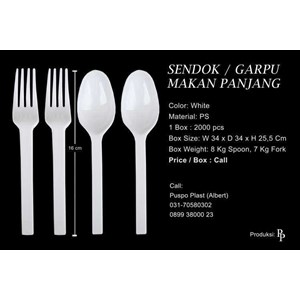 sendok / garpu makan plastik putih