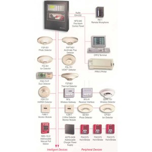 fire alarm system, combination smoke and fixed temperature heat detector, control panel alarm, photoelectric, rate of rise heat detector ( ror)