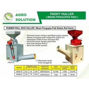 mesin penggiling padi rubber roll rice huller / mesin pengupas padi sistem roll karet / pengupas kulit padi
