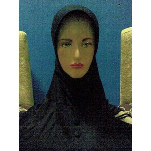 jilbab instan hitam polos