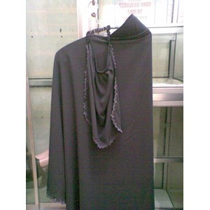 jilbab + cadar karet abu-abu
