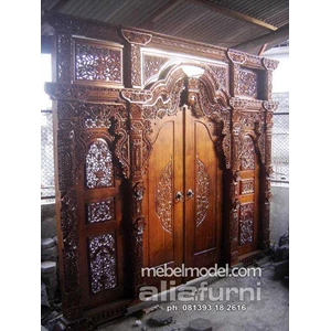 pintu rumah ukir model gebyok kayu jati