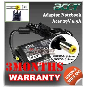 adaptor/ adapter/ charger acer 19v 6.3a original/ asli/ genuine/ compatible/ kw1 for/ untuk laptop/ notebook/ netbook/ netbuk acer acernote series/ acer aspire series/ acer extensa series/ acer travelmate series ( 5.5 * 2.5 mm)