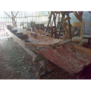 jukung perahu kuno kayu jati utuh-5