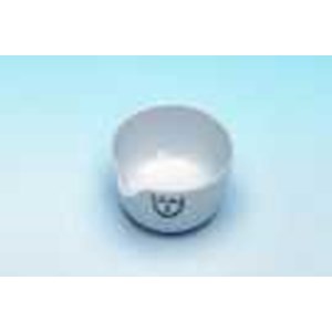 flour incinerating dish with spout, glazed, flat bottom