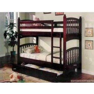bunked bed red mahony