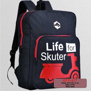 tas ransel backpack hitam - btp417