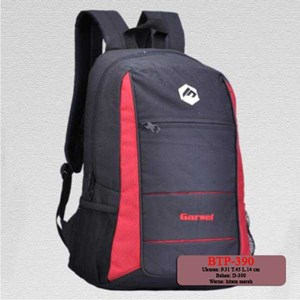 tas ransel backpack hitam merah - btp390