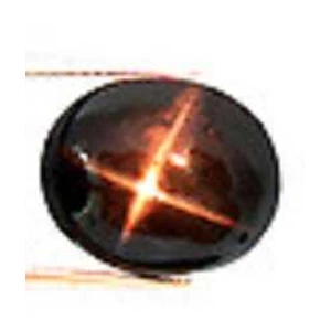 5.15 crst batu mulia alami diopside hitam star cabochon