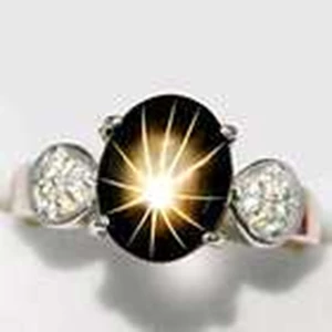cincin cantik batu mulia safir/ sapphire hitam perak 925 ukuran 7.5