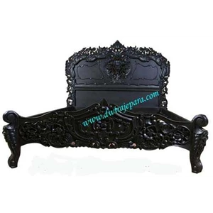 jepara furniture mebel racoco bed black style by cv.dwira jepara furniture indonesia.