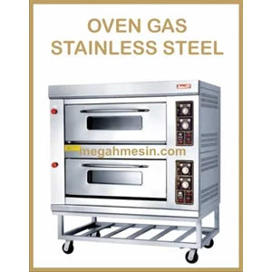 oven gas 2 deck 4 pan