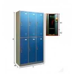 locker 6 door blue krisbow - kw1700353